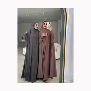 Jupe Jilbab deux pièces Nida de haute qualité avec cordes Niqab Khimar vêtements islamiques musulmans vente en gros prière Abaya Jilbab - Product Image 3