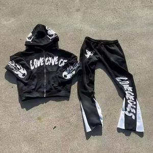 Conjunto de Dos Piezas de Pantalones Deportivos y Sudadera con Capucha de Invierno, Ajustados, con Logotipo Bordado Personalizado, para Hombre - Product Image 5