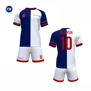 Maillot d'uniforme de football 100% polyester col rond imprimé par transfert de chaleur noms d'équipe/joueur numéros d'équipe unisexe séchage rapide respirant - Product Image 6