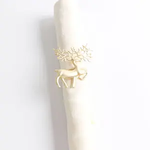 Anneaux de serviette ronds de luxe en métal or argent pour décoration de table de mariage porte-serviettes fête de mariage - Product Image 3