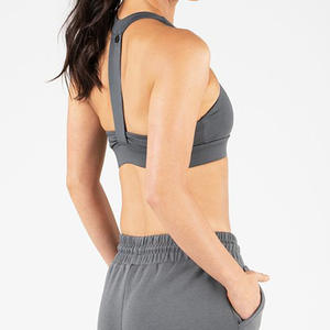 2024 diseño Crop Top cordón personalizado OEM Logo mujeres Sporting Fitness gimnasio Yoga chaleco en blanco mujer sin mangas camisa corta - Product Image 5