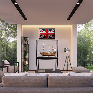 Vitrina de madera de cedro de alta calidad, caoba oscura con patas elegantes para decoración del hogar - Product Image 6