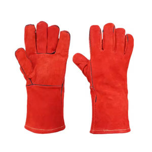 High Quality Long Cowhide Heavy Duty Cow Split Anti-Heat Resistant <b>Working</b> <b>Gloves</b> Leather Welding <b>Gloves</b> - Product Image 1