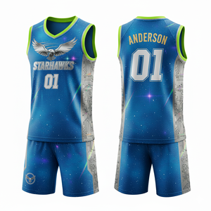 Ensembles d'uniformes de basket-ball personnalisés unisexes avec nom d'équipe, 100% polyester, imprimés par sublimation, respirants et à séchage rapide, options de tailles plus grandes - Product Image 5