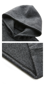 Sweat à capuche polaire 600 g/m² pour homme, tendance hiver, épais, effet vieilli, coupe oversize, délavé à la pierre, vintage, respirant, vente en gros - Product Image 4