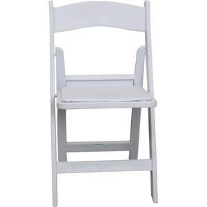 Chaises pliantes blanches pour mariages, fêtes, églises, événements, cuisine, lot de 4, en résine, empilables, assise en vinyle, prêtes pour le jardin - Product Image 4