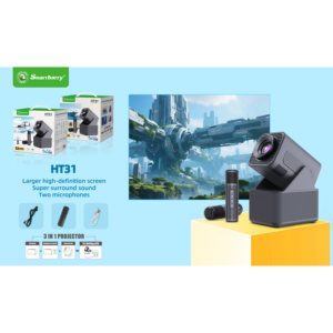 Projecteur LCD portable Android Smartbarry HT31 720P de qualité supérieure pour cinéma maison avec microphones et haut-parleur KTV - Product Image 6