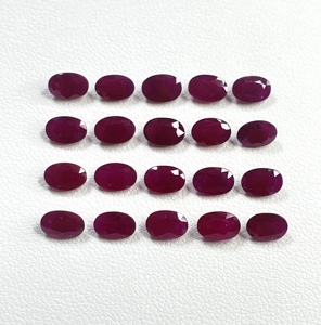 พลอยทับทิมแอฟริกันธรรมชาติทรงรีขนาด 6x4 มม. สีแดงเข้ม คุณภาพดี ราคาดีที่สุด สำหรับทำเครื่องประดับ - Product Image 1
