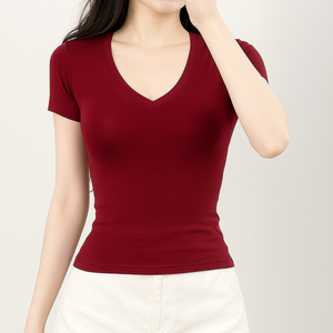 Precio de fábrica Sportwear Slim-Fit Camiseta de algodón con rayas en las mangas Cuello redondo Transpirable Venta al por mayor Estilo deportivo - Product Image 3