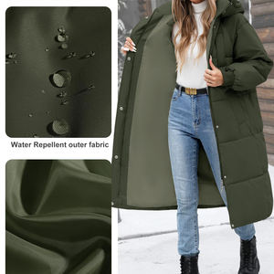 Señoras acolchado cálido invierno Parka chaquetas Puffer Parka con capucha 2 bolsillos delanteros chaqueta totalmente forrada - Product Image 4