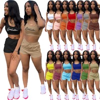 Logo personnalisé Automne Sexy col en V pulls femme pull à manches longues et short de jogging ensemble décontracté 2 pièces ensemble femmes