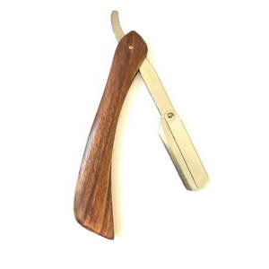 Maquinilla de afeitar clásica para hombre con mango de madera Garganta cortada de acero inoxidable para uso en barbería - Product Image 5