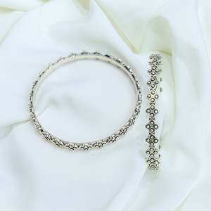 925 Silver Fine Bangle Moh <b>Flower</b> Design <b>Single</b> Piece - Product Image 3