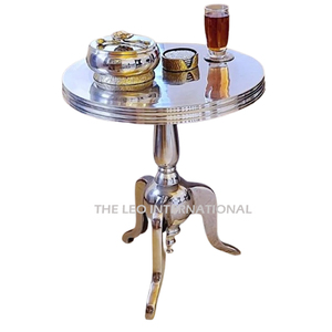 Lot de 3 tables d'appoint en aluminium, métal, couleur argent, meubles tendances de luxe uniques pour la maison et les hôtels - Product Image 3