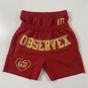 Custom Men Heavyweight Cotton Shorts Screen Print Sun Faded Double Waisted Baggy Distressed Acid Wash Track Jogger Sweat Shorts - Product Image 4