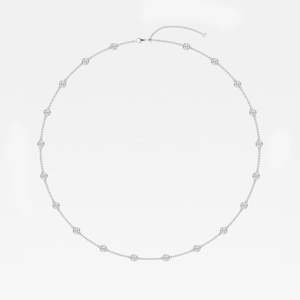 Collier de luxe en diamant rond de 400 carats cultivé en laboratoire, en or blanc 14 carats, bijoux fins faits à la main - Product Image 3