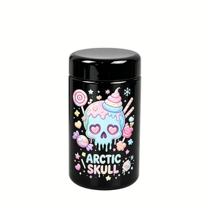 Airtight UV Protect Black Glass <b>Jars</b> 3.5g 7g Herb Container Child Resistant Packaging with Bespoke BrandLogo Stickers - Product Image 2