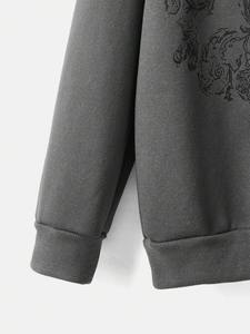 Custom Skull Graphic Zip up Cordón Térmico 100% Algodón Sudaderas con capucha de lana para hombre con la mejor calidad básica de algodón mezclado - Product Image 5