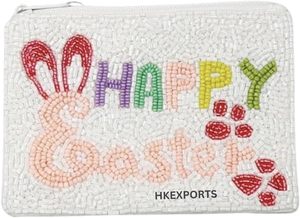 Handmade Zigzag Multicolor Sequined Beaded Coin <b>Purse</b> <b>Cute</b> Leopard Design Mini Zipper Pouch with Shoulder Strap for Women Girls - Product Image 2