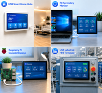 Módulo LCD TFT TDO 5USB Tipo-C, Pantalla IPS de 480x854 con Controlador Integrado para Raspberry Pi 4B y Windows 10/11, Panel HMI para Hogar Inteligente
