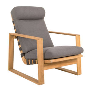 Chaise longue en bois de teck massif cadre avec des cordes tissées et comprennent avec des coussins pour une utilisation intérieure et extérieure - Product Image 4