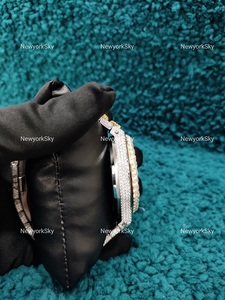 นาฬิกาข้อมือเพชรมอยส์ซาไนต์แท้สไตล์ส่องแสงเป็นประกายระยิบระยับทำด้วยมือสำหรับผู้ชายผู้หญิง - Product Image 6