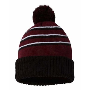 Gorros con pompón de Material personalizado con diseño de rayas, gorros cálidos de invierno de diferentes colores para hombres y mujeres, gorro jacquard, precio barato - Product Image 6
