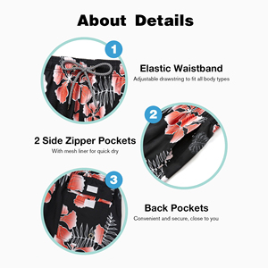 Shorts de bain sublimés à taille mi-haute, couleur unie, doux, légers et respirants, avec cordon de serrage, vente en gros - Product Image 5