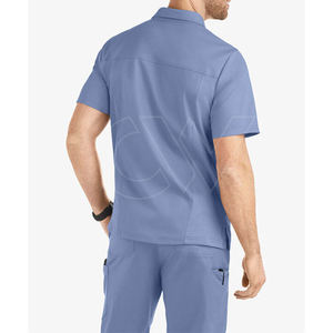 Combinaison de blouses d'hôpital pour hommes, été, couleur personnalisée, faible MOQ, uniforme uni, matière spandex, impression sérigraphique de haute qualité - Product Image 5