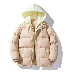 Chaqueta impermeable de poliéster con capucha para hombre con estampado de transferencia de calor, chaqueta acolchada cortavientos personalizada para exteriores - Product Image 2