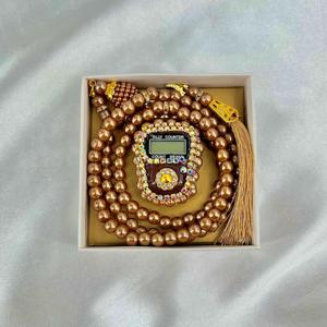 Gold Color Zikrmatic Tasbeeh <b>Gift</b> Set Digital Tasbeeha Counter Sets for Muslim 2025 Hot Selling Islamic Favor <b>Eid</b> <b>Gifts</b> - Product Image 1
