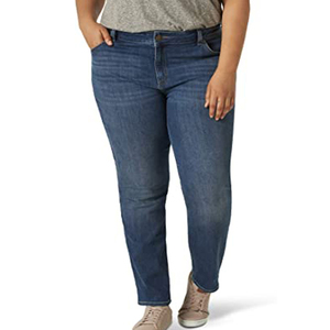High Quality Regular Fit Womens Denim Pencil Pants Pockets Comfortable <b>Soft</b> Fabric Quick Dry Breathable Mid Waist for Winter - Product Image 1