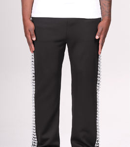 Nueva moda para hombre Pearl Jogger Straight Fit pantalones holgados Rhinestone mezcla de algodón Sun Faded pantalones de chándal Vintage Wash Pantalones - Product Image 1