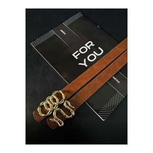 2-Piece Interlocking Ring and <b>Snake</b> Buckle Women's Trouser Belt, Jacket Belt, <b>Dress</b> Belt - Taba2li - Product Image 2