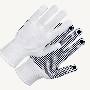 Gants de sécurité confortables en coton bleu marine, résistants à la chaleur, sans couture, extensibles, sans silicone, tricotés à la machine pour un confort optimal - Product Image 4