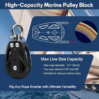 Nuevo Bloque Giratorio Individual para Vela - Polea Marina Compacta de Acero Inoxidable T316 y Construcción de Nylon PA6.6, 35MM 55MM, Herrajes Náuticos