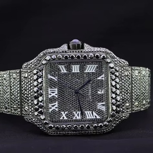 Black Moissanite Luxury Diamond <b>Watches</b> Iced Out Hip Hop Buss Down <b>Watch</b> <b>for</b> Men's Mechanical <b>Watches</b> - Product Image 1