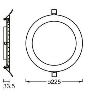 Recess Slim 22W 2000Lm 3000K Recess Recessed Round LED <b>Downlight</b> (Ledvance 4058075573093) - Product Image 3