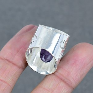 Factory Wholesale Custom Prong-<b>Set</b> Natural Brass Amethyst Gem Trendy 925 <b>Silver</b> Plated Fine Jewelry <b>Rings</b> for Weddings Parties - Product Image 4