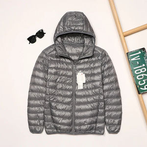 2024เสื้อโค้ทเก็บความร้อนน้ำหนักเบาของผู้ชายเสื้อแจ็คเก็ตขนเป็ดสีขาวขนดา90% ้ำหนักเบามีหมวกสไตล์ใหม่ย้อมสีล้วน - Product Image 2