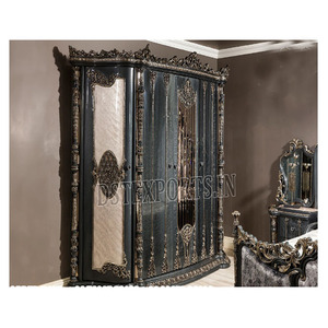 Armoire sculptée lourde franciscaine pour chambre à coucher garde-robe en bois de conception impériale nouvelle armoire de chambre de Style Antique - Product Image 1