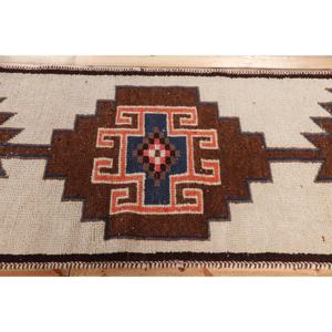 3x10 ft Vintage Turkish Rug, Runner Rug, Herki <b>Brown</b> <b>Wool</b> Rug - Product Image 3