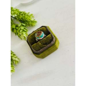 Southwest Kingman Turquoise & Sterling <b>Silver</b> Boho <b>Statement</b> <b>Ring</b> Emerald Cut Gemstone Size 8.5 for Everyday Wear - Product Image 3