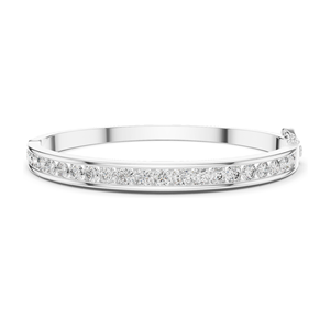 3.465 CT Lab Diamond Tennis <b>Bangle</b> <b>Bracelet</b> Round Brilliant Cut 18KT, 14KT, 10KT Gold & 925 Silver Rose, Yellow, White - Product Image 2