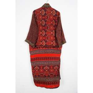 Kimono de Seda Vintage con Estampado Bohemio para Mujer, Cuello en V, Cordón Ajustable, Manga Tres Cuartos, Talla XS, Bata de Baño - Product Image 5