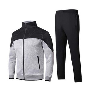 Chándales de dos colores azules y negros para hombre, precio barato, ropa de invierno de manga larga con cremallera, chándales de algodón de 2 piezas, ropa deportiva 2025 - Product Image 5
