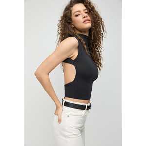 Chemise décontractée pour femmes, col rond, en mousseline de soie, tricotée, courte, devant, tailles XL, automne, printemps - Product Image 3