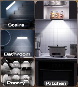 Clar-hiện đại dưới tủ Led cảm biến ánh sáng lên không dây có thể sạc lại từ tính chiếu sáng cho tủ quần áo nhà bếp 10 20 30 40 cm - Product Image 4