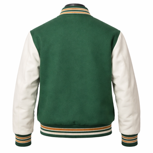 แจ็คเก็ตวาร์ซิตี้แบบกำหนดเอง ปักอักษรเชนิลล์ แจ็คเก็ตเลตเตอร์แมน ตัวเสื้อทำจากผ้าขนสัตว์ แขนเสื้อทำจากหนัง PU ผู้ผลิต OEM รับผลิตแบรนด์ส่วนตัว - Product Image 5