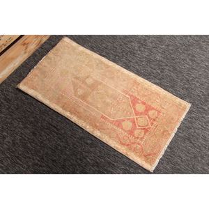 พรมวินเทจสไตล์ตุรกี ขนาด 1.6x3.2 ฟุต พรมขนาดเล็ก พรมสีบรอนซ์ พรมลายเรขาคณิต - Product Image 4